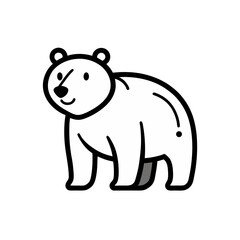Fototapeta premium bear doodle icon vector illustration on transparent background