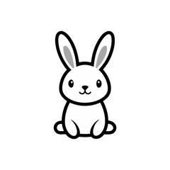 Obraz premium bunny doodle icon vector illustration on transparent background