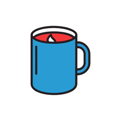 camp mug doodle icon vector illustration on transparent background