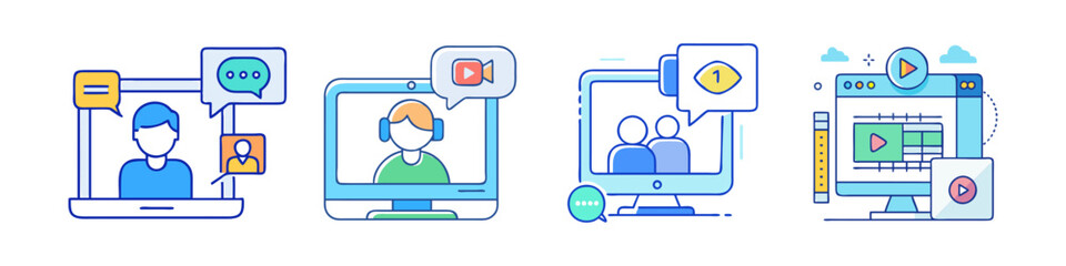 video call icon, video call vector illustration-simple illustration of video call, perfect for video call logos and icons