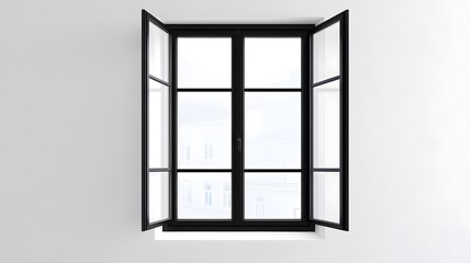 Modern Black Frame Window Open View Minimalist Interior Design