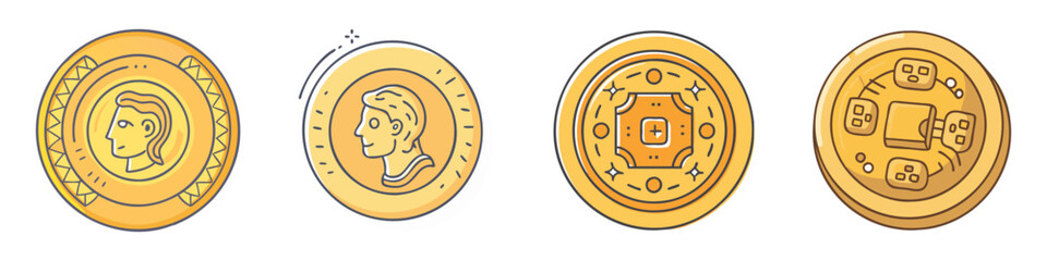 ancient coin icon, ancient coin vector illustration-simple illustration of ancient coin, perfect for ancient coin logos and icons
