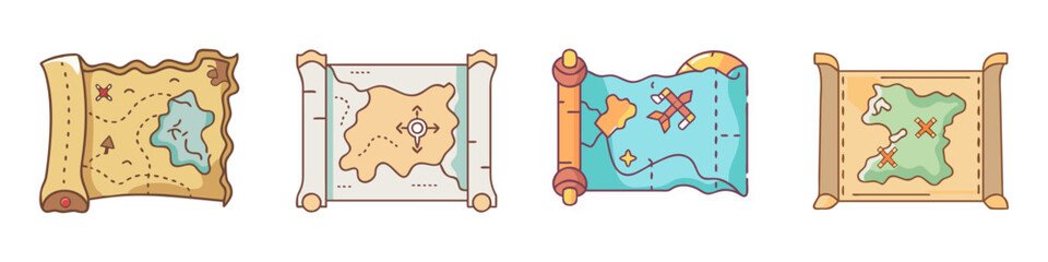 ancient map icon, ancient map vector illustration-simple illustration of ancient map, perfect for ancient map logos and icons