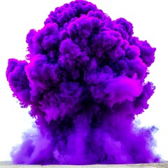 Fototapeta premium Vibrant Purple Smoke Explosion with Dynamic Swirling Patterns