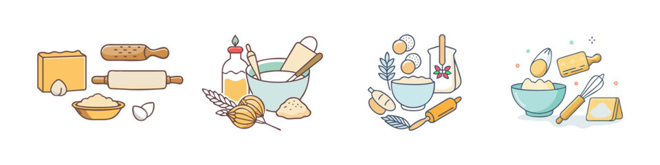 baking ingredients icon, baking ingredients vector illustration-simple illustration of baking ingredients, perfect for baking ingredients logos and icons