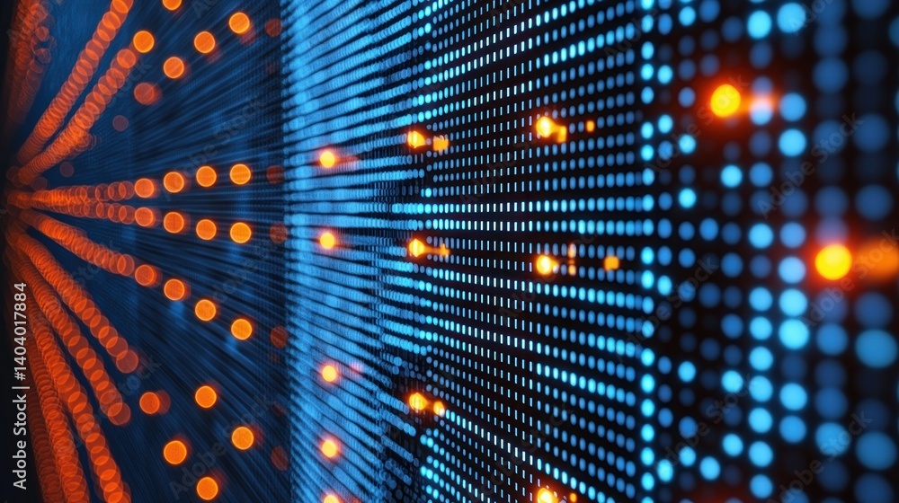 Poster abstract digital data stream: a mesmerizing visual representation of data flow, showcasing vibrant b