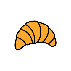 croissant doodle icon vector illustration on transparent background