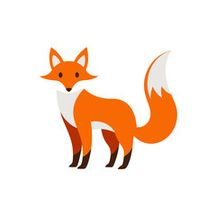 Obraz premium fox doodle icon vector illustration on transparent background