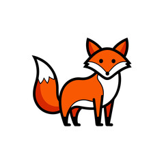 Fototapeta premium fox doodle icon vector illustration on transparent background