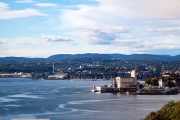 Vibrant  of Oslo Bay Showcase with Cloud Movement and Port Services