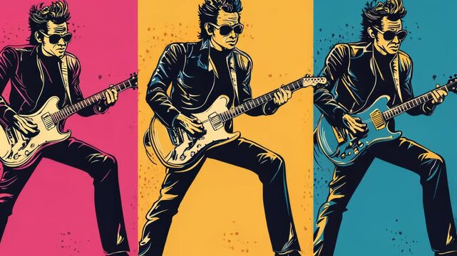 Retro Reggae Musician Cartoon Guitarist in Jamaica Vector Art