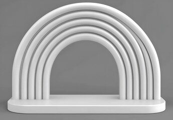 Obraz premium Elegant White Arch Sculpture with Smooth Curves and Minimalist Design