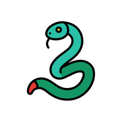 Naklejka premium vector illustration of a cartoon snake