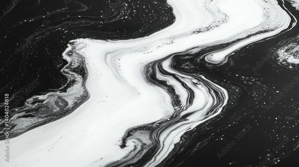 Aufkleber abstract monochrome liquid swirl design. flowing lines and patterns in black and white