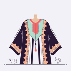 Colorful Kaftan Design in a Minimalist Style  