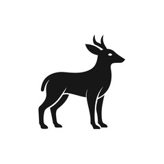 vector silhouette of a deer