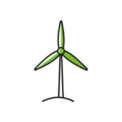 wind turbine and green grass