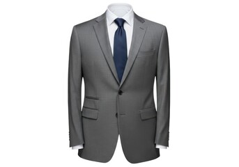 Men's fashion gray suit formal wear business attire style isolated on white background