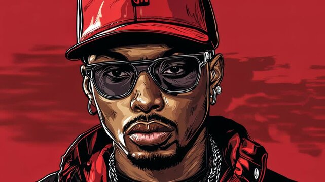 Reggae Musician Cartoon with Halloween Horror Theme and Chill Vibes