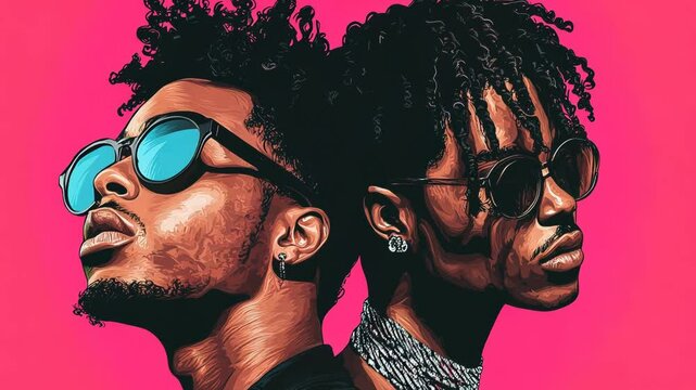 Chilled Reggae Vibes Cartoon Musician with Sunglasses in Jamaica