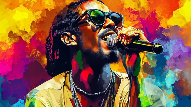 Chill Reggae Musician Cartoon Vector Illustration with Ganja Vibe in Jamaica