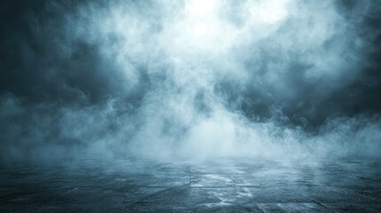 Fototapeta premium Mysterious Foggy Landscape: A Dark and Moody Atmosphere