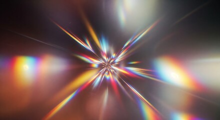 Abstract light rays creating a colorful starburst effect  