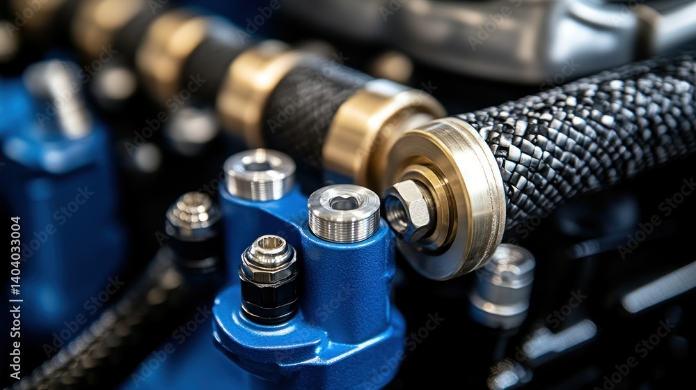 Poster close-up of intricate engine components