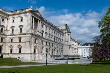 Fototapeta premium Walking in spring Vienna, city centre with beautiful buildings and streets, cityscape, Austrian capital in springtime