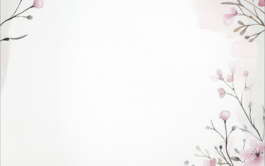 Obraz premium Delicate watercolor floral frame creating a serene backdrop