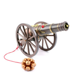 decorative cannon isolated on the white background