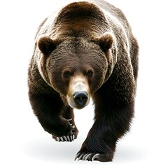 Obraz premium Majestic Grizzly Bear Walking in Natural Habitat with Strong Presence