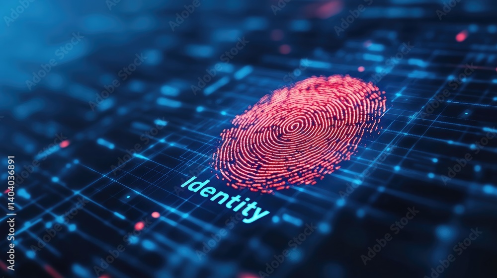 Poster digital fingerprint identity authentication system technology