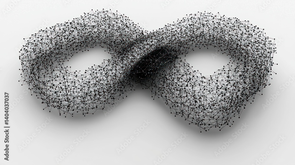 Poster abstract infinity symbol: a mesmerizing network of points and lines