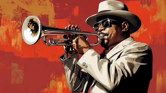 Jazz Musician Playing Brass Instrument with Trumpet and Saxophone in Band Performance
