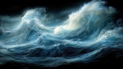 Oceanic Storm: A Digital Seascape of Immense Waves