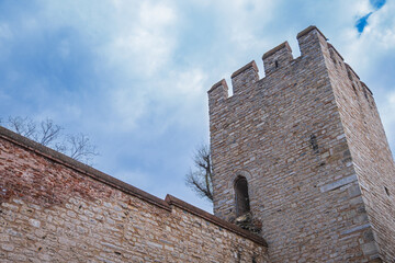 ancient city walls and bastions. istanbul, turkey.