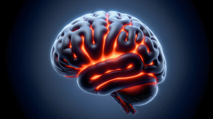 glowing dark brain