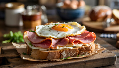 Sandwich with  ham and egg