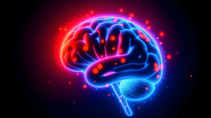 red glowing brain