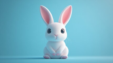 Fototapeta premium Easter bunny icon in a soft pastel color palette with a cute design