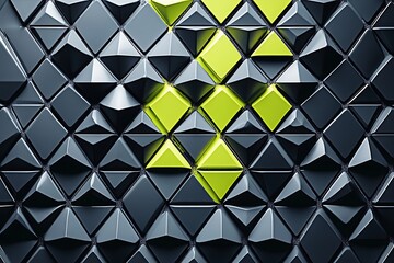 Obraz premium Vibrant Neon Green and Gray Geometric Background with Triangular Design Patterns