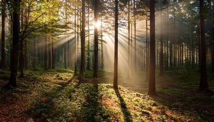 Obraz premium Sunbeam filtering through the trees