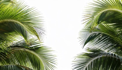 Fototapeta premium Tropical Palm Tree Border Isolated Transparent Background