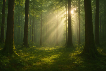 Obraz premium morning in the forest