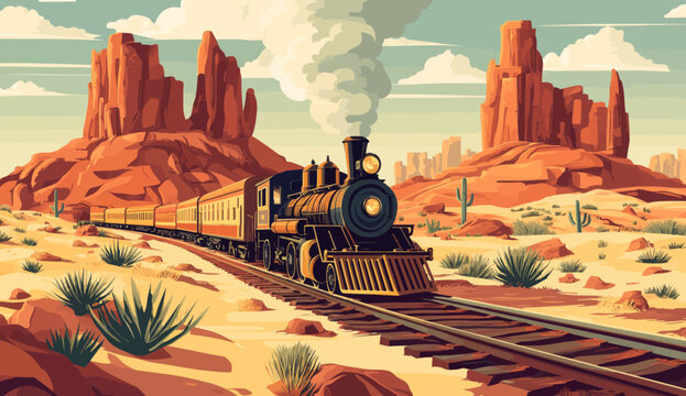 This image depicts a minimalist flat design landscape of a canyon, suitable for use as a wallpaper, background, postcard, or poster