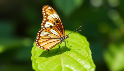 Fototapeta premium close up of a butterfly on a leaf