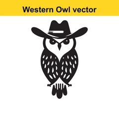 Owl wearing a cowboy hat
