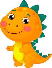 Cute Orange Baby Dinosaur Clipart Cartoon Dino Vector