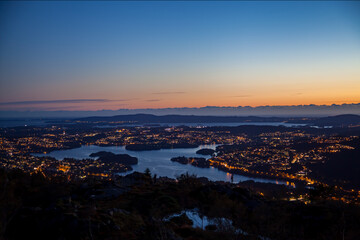 Epic  of Sunset Over Bergen's Norwegian Skyline